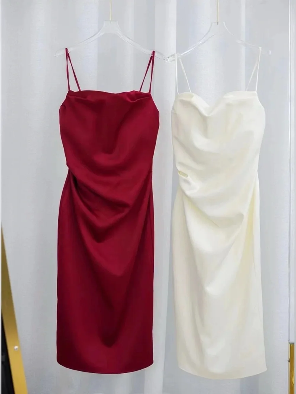 White Anja Strapless Cowl Slip Dress - Picture 3 of 7